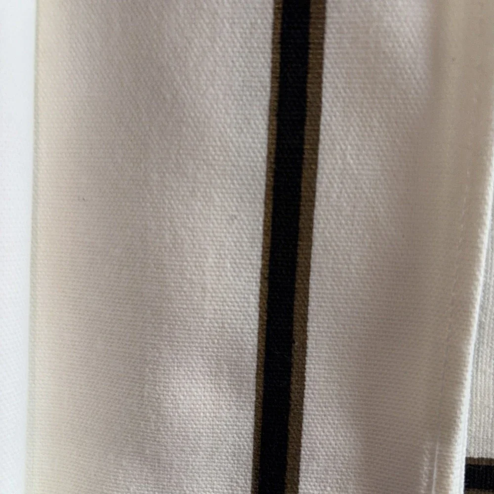 Lenox Linens Modern Napkins Set of 4 Ivory Black‎ Gold Vintage ~19 x 20